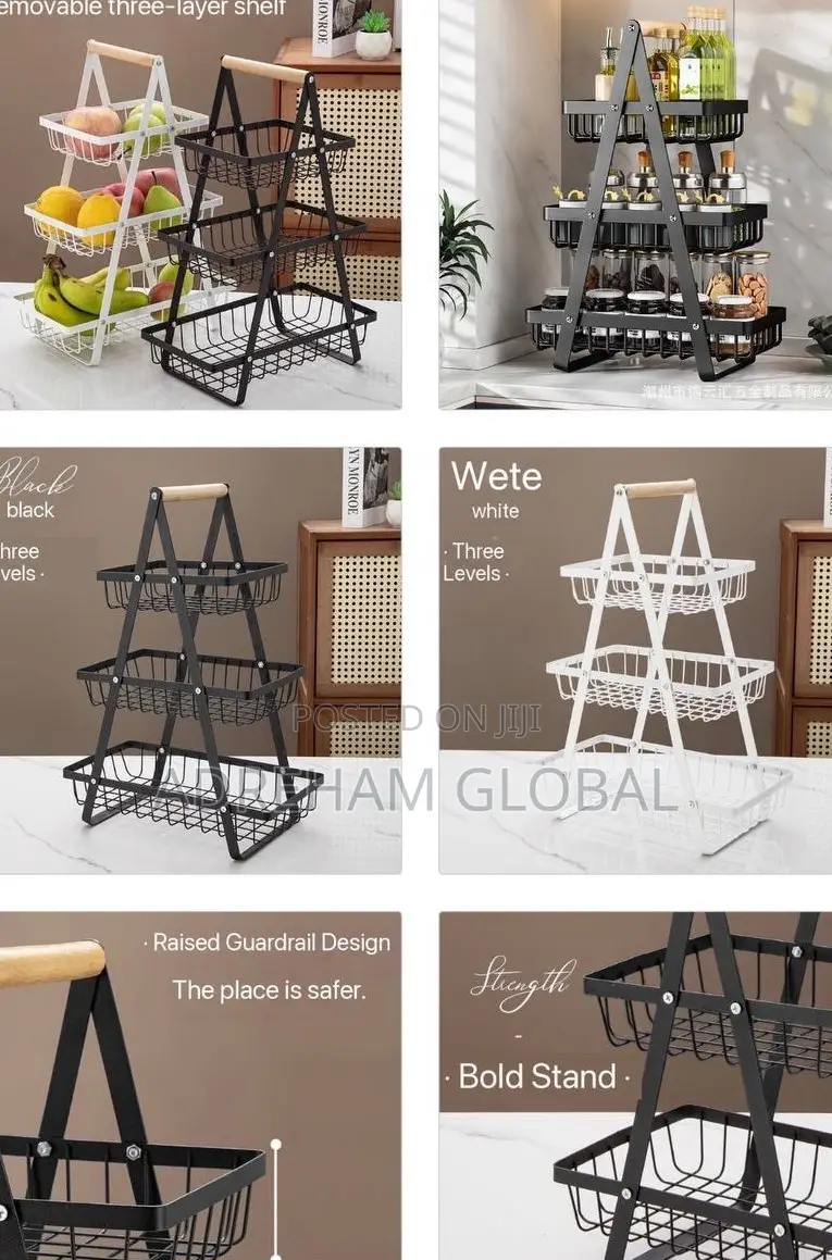 3 Tiers Kitchen Metal Multifunctional Storage/Organizer