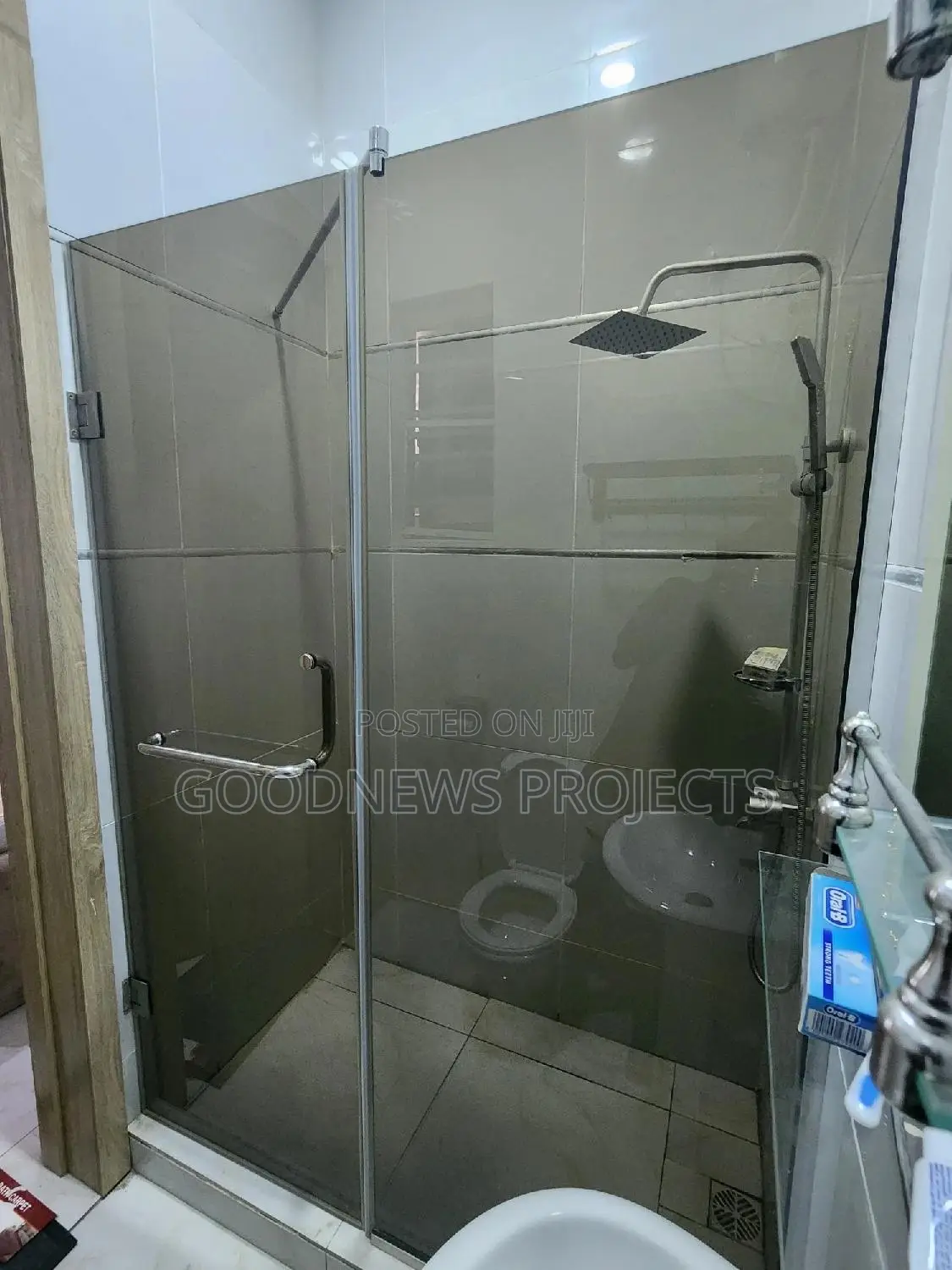 Hinged Brown Tinted Shower Glass
