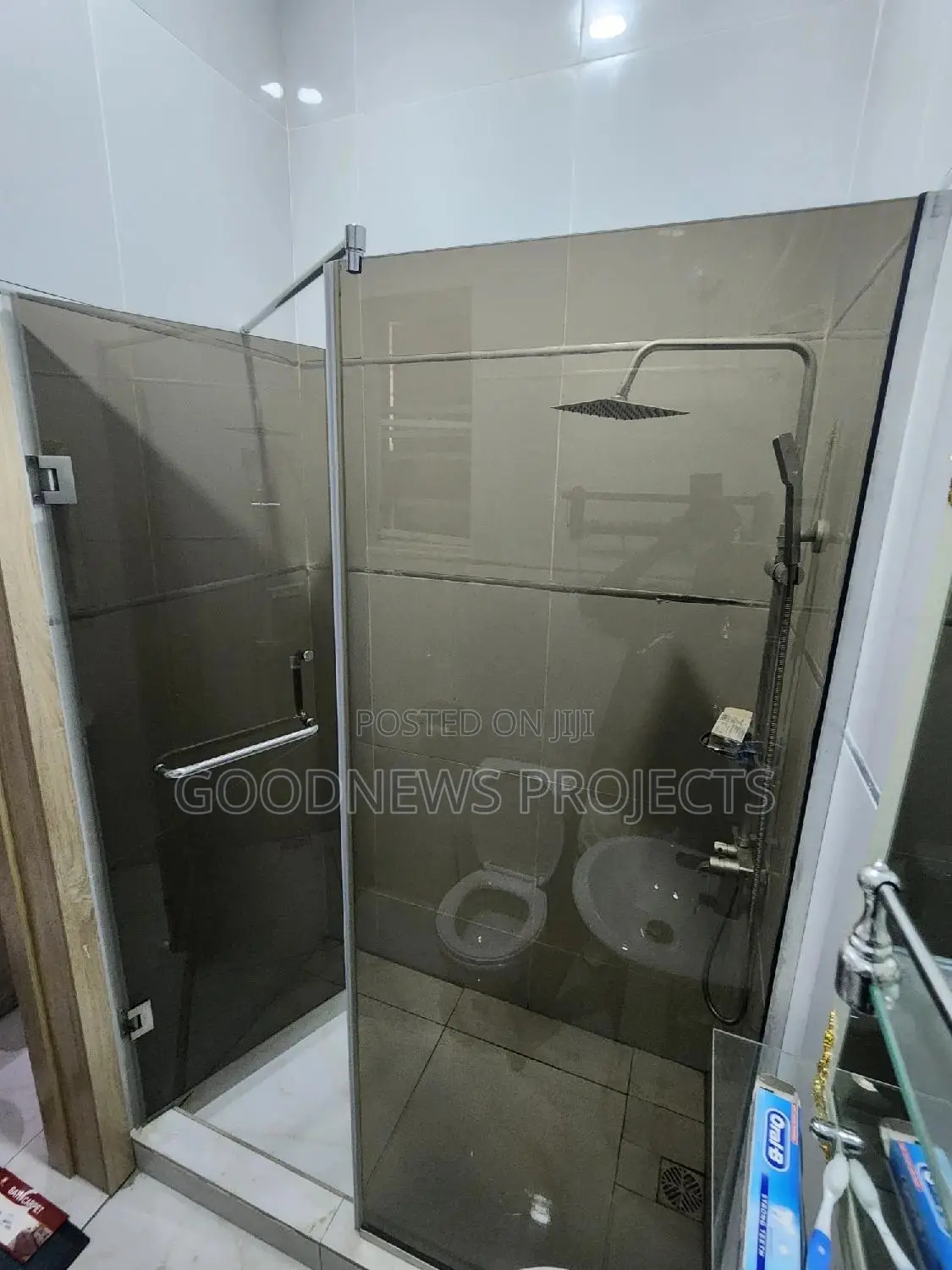 Hinged Brown Tinted Shower Glass