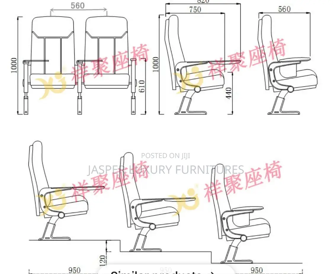 Auditorium Chair 3  Seater