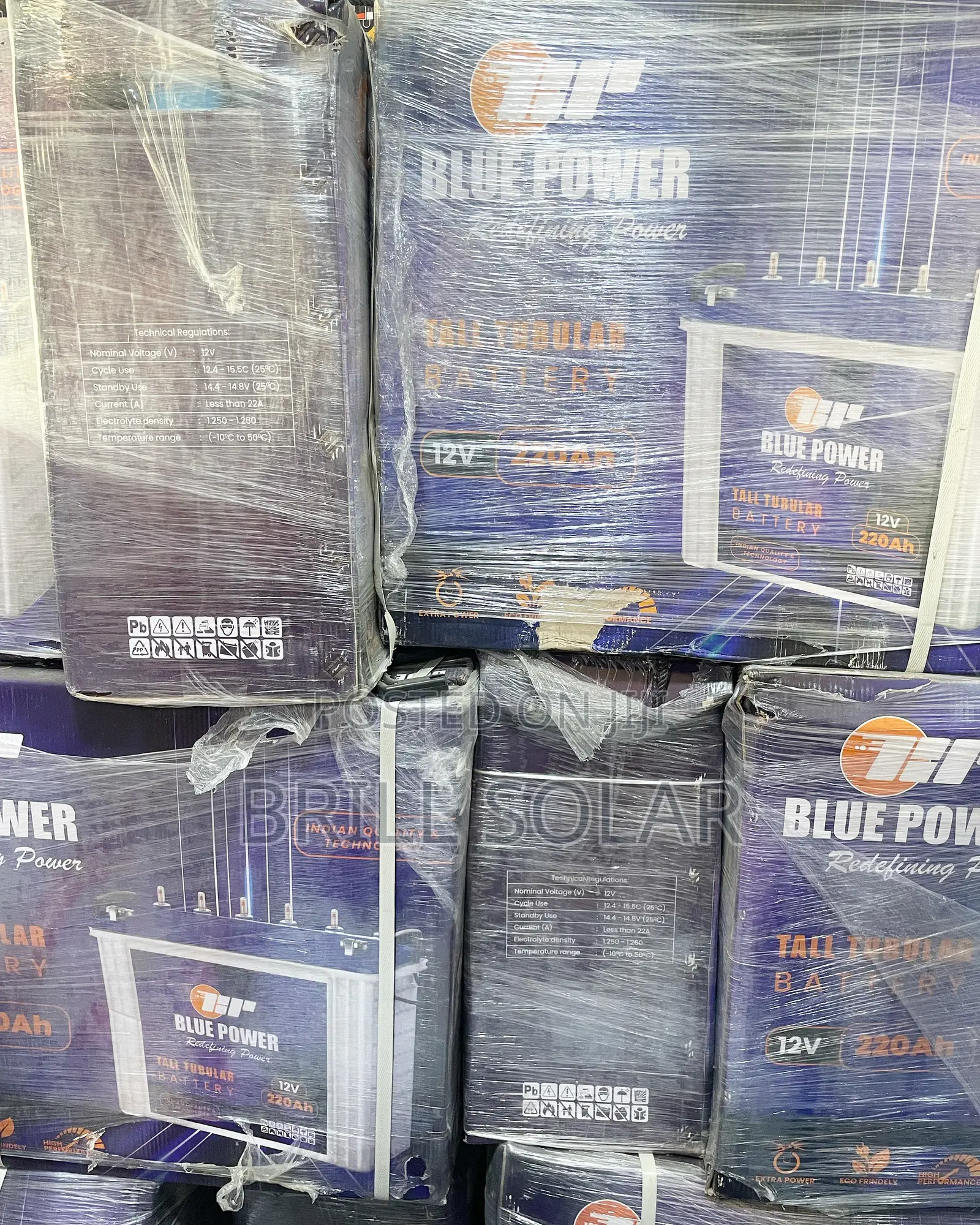 12v-220ah Blue Power Solar Tubular Battery