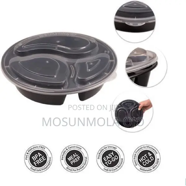 25pcs Round 3 Compartments Reuseable Bowl