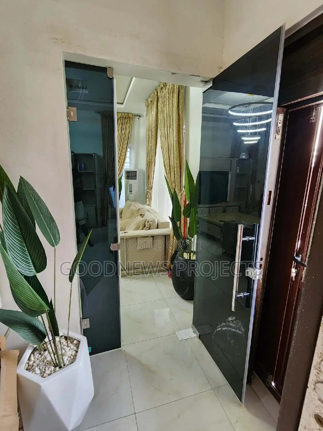 Dinning Black Glass Door