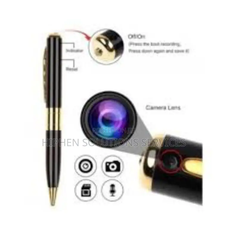 Black Super Slim Body Wear Pen Camera, for Security