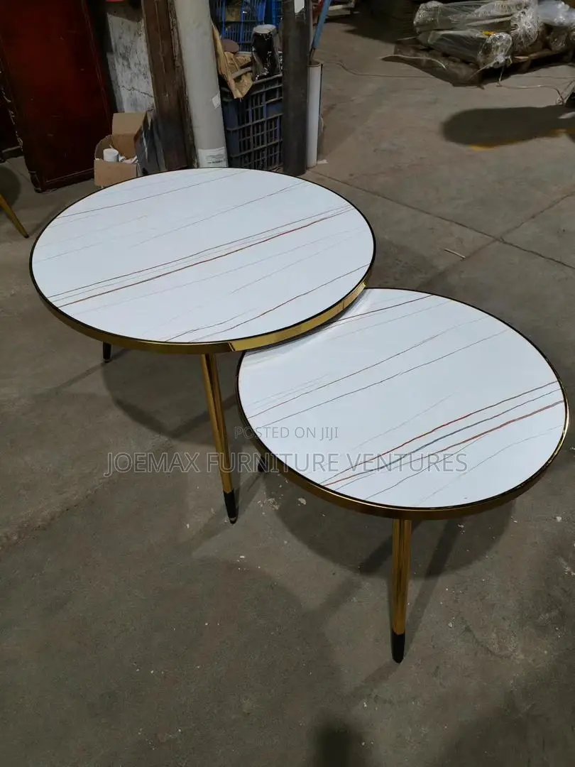 Wooden Center Table 1+1 With Gold Legs.