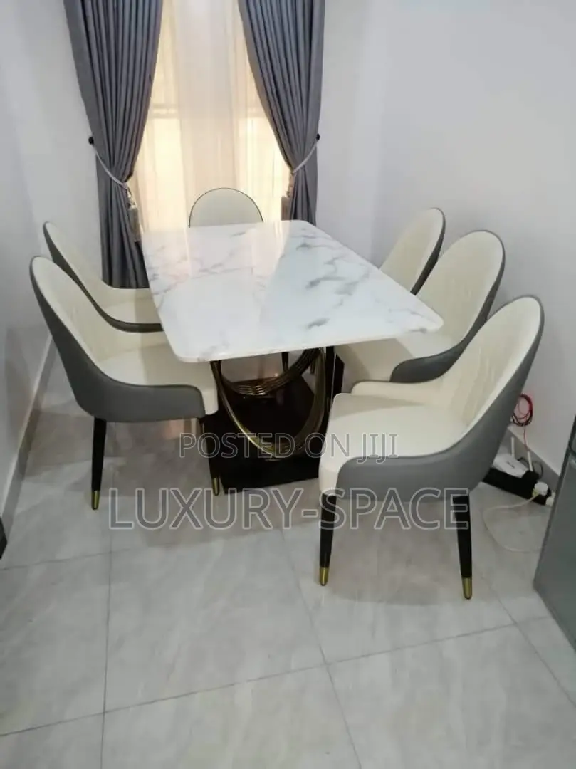 Luxury Marble Dining Set by 6 Chairs