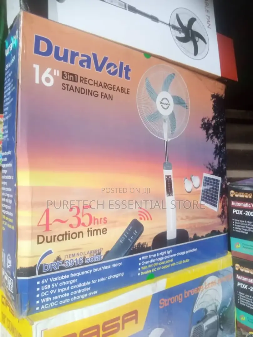 Dura Volt 3in1 16inches Rechargeable Fan