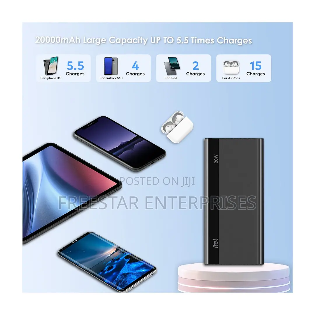 Itel Powerlite+ Power Bank. Itel 20000 Mah 15w Power Bank.