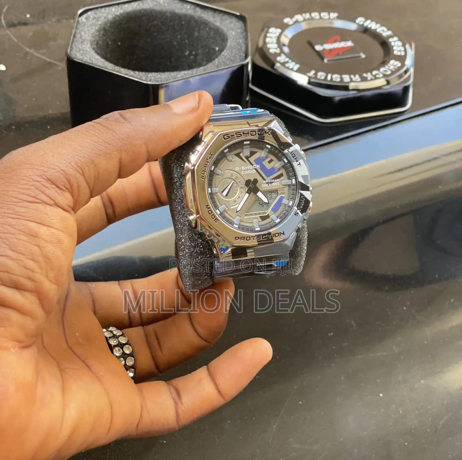 Pattern Rubber Strap Men’S Wrist Watch