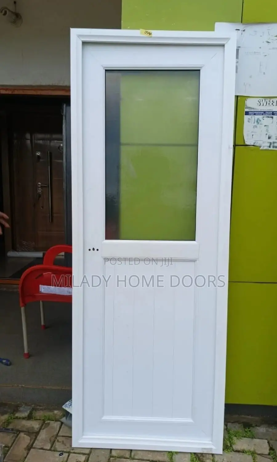 White 750m PVC Toilet Door