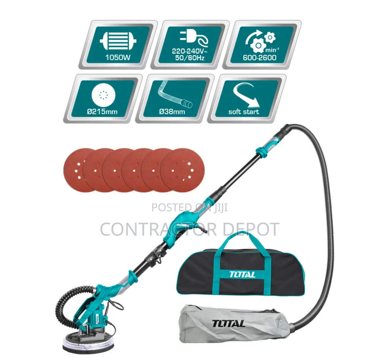 Toolstotal 1050W Drywall Sander With 13pcs Accessories TWS10