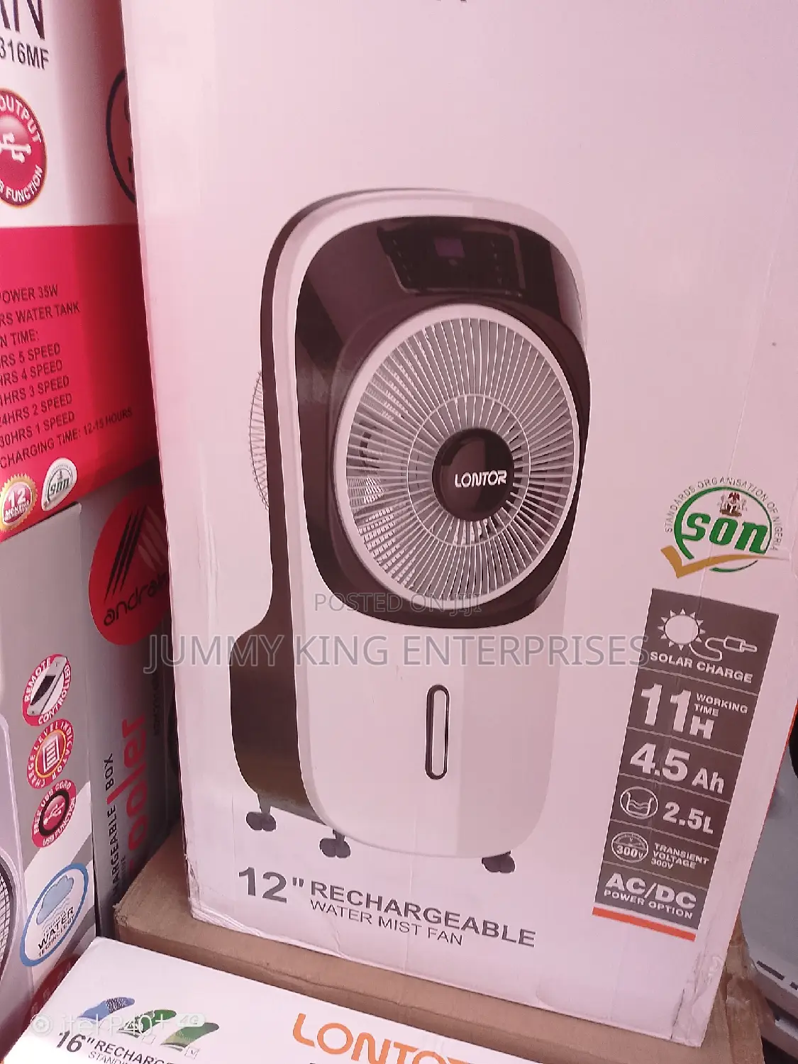 Lontor Rechargeable Mist Fan Air Cooler (Water Fan)