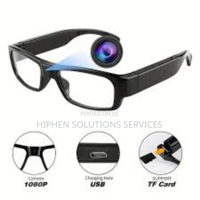 Black Spy Eyeglasses Camera, for Security