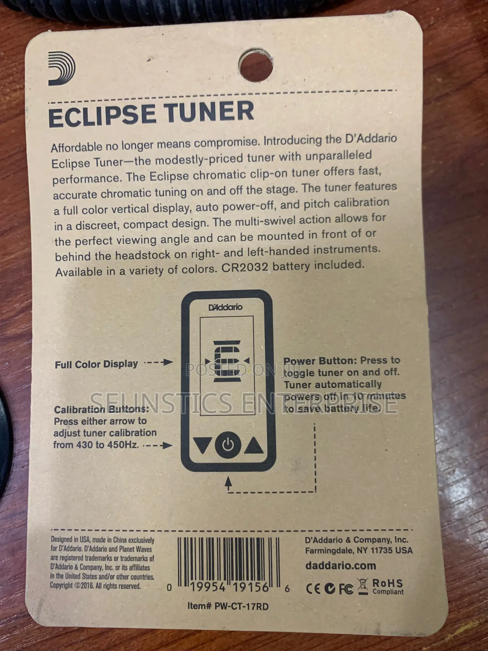 Quality D’Addario Eclipse Guitar Tuner