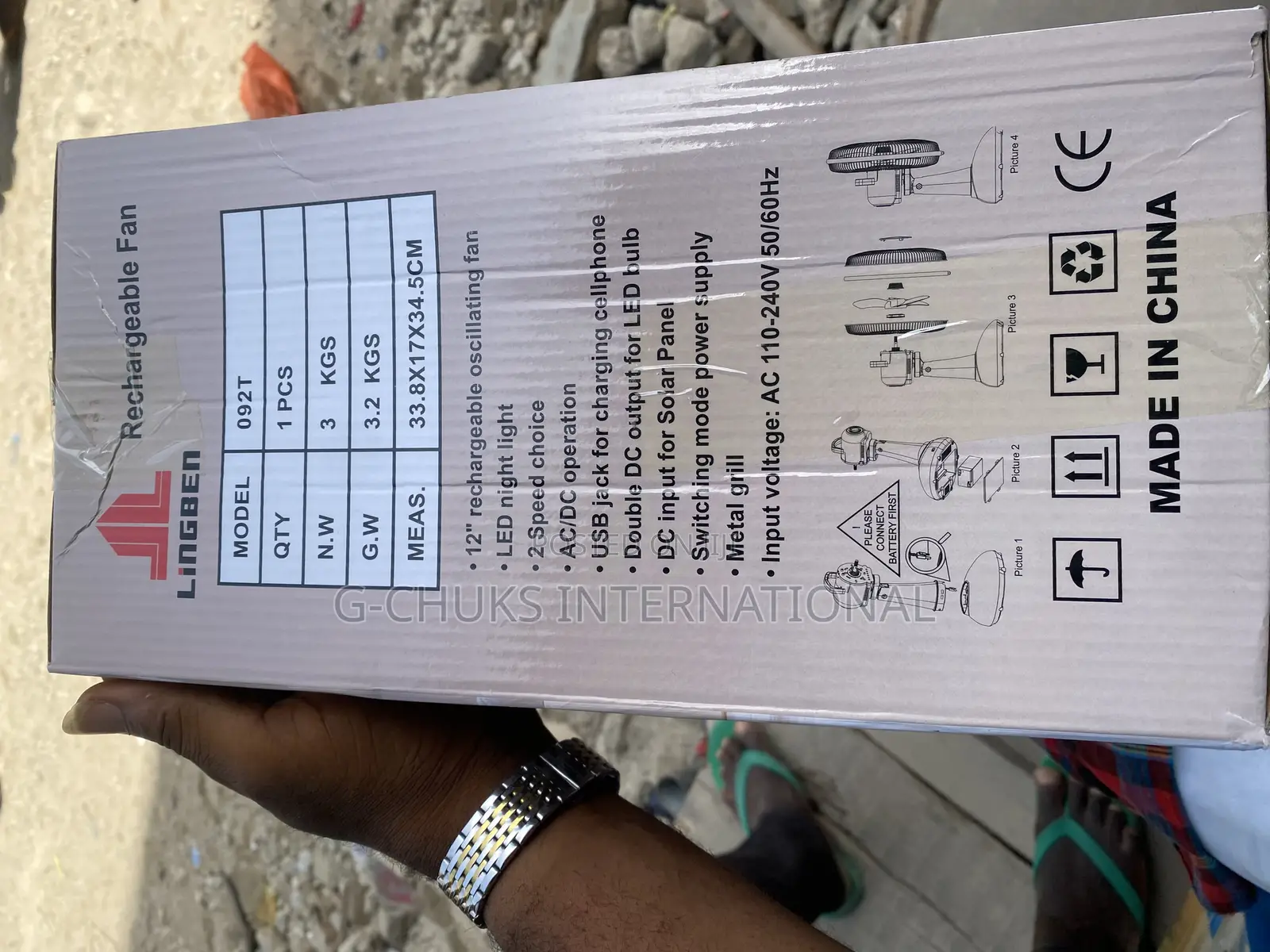 Lingben Table Rechargeable Table Fan With Solar Panel