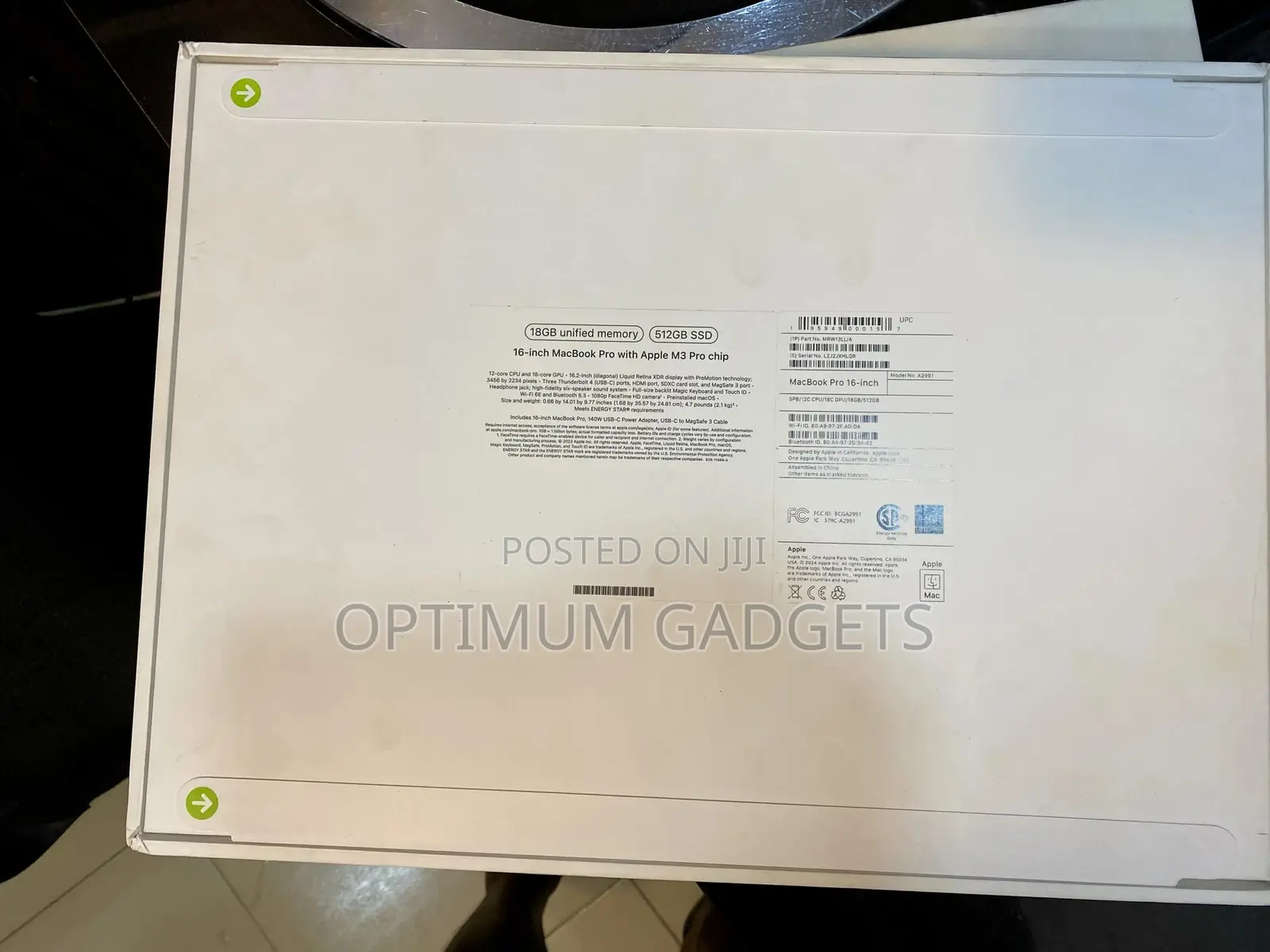 New Apple MacBook Pro 2023 M3 Pro 16-inch 16GB Apple M3 Pro SSD 512GB