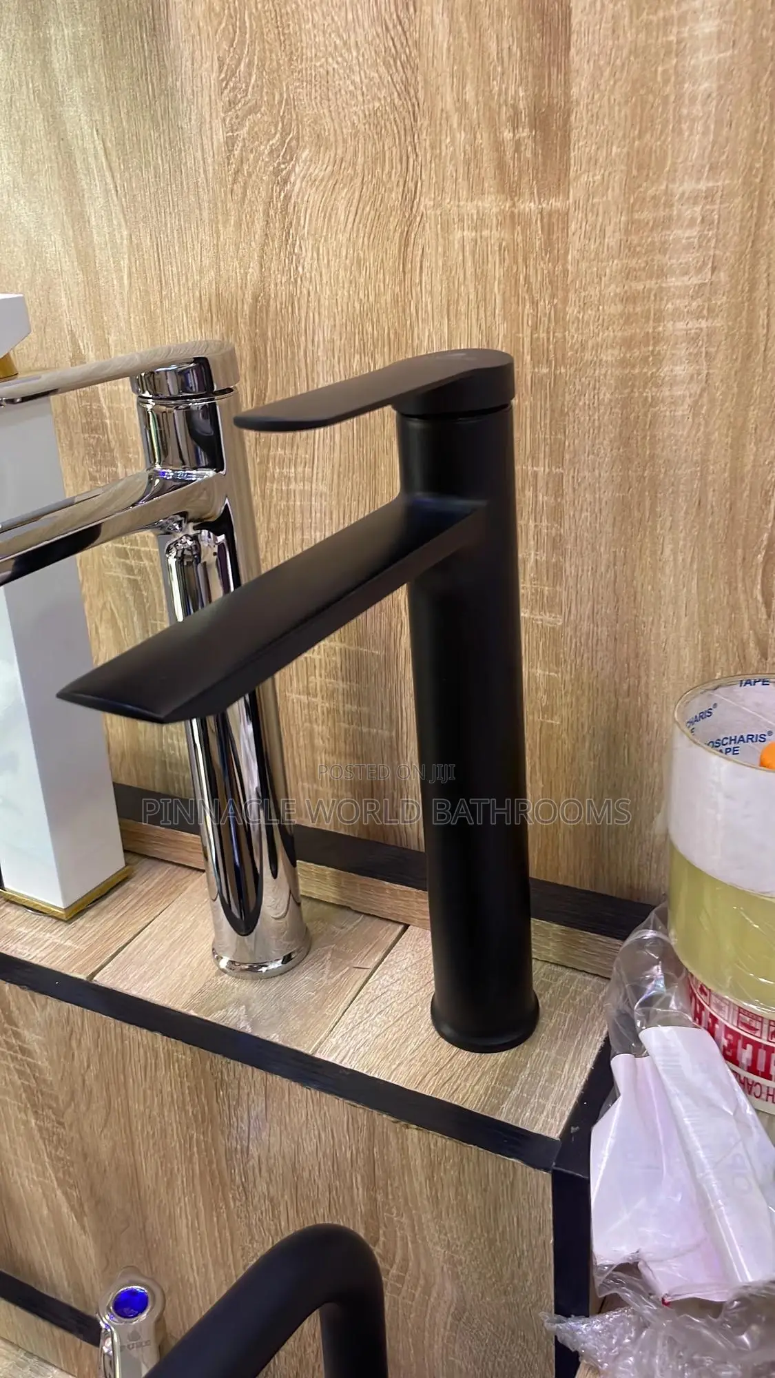 Long Black Basin Mixer Tap 007