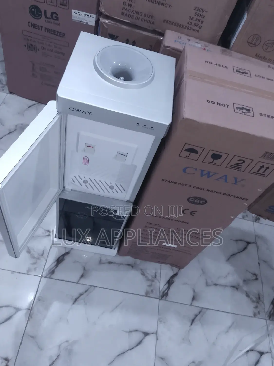 Cway Water Dispenser Hot and Cold Black and Silver