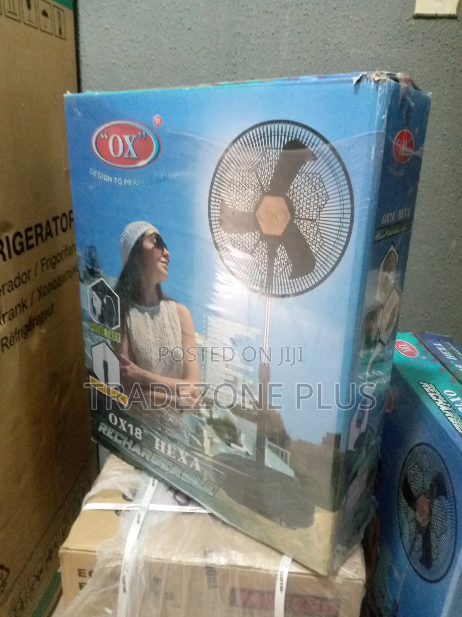 Hexa Brand New Rechargeable Standing Fan