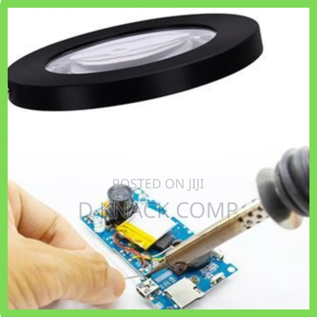 LED Adjustable Magnifier Desk Light With Clamp-8x