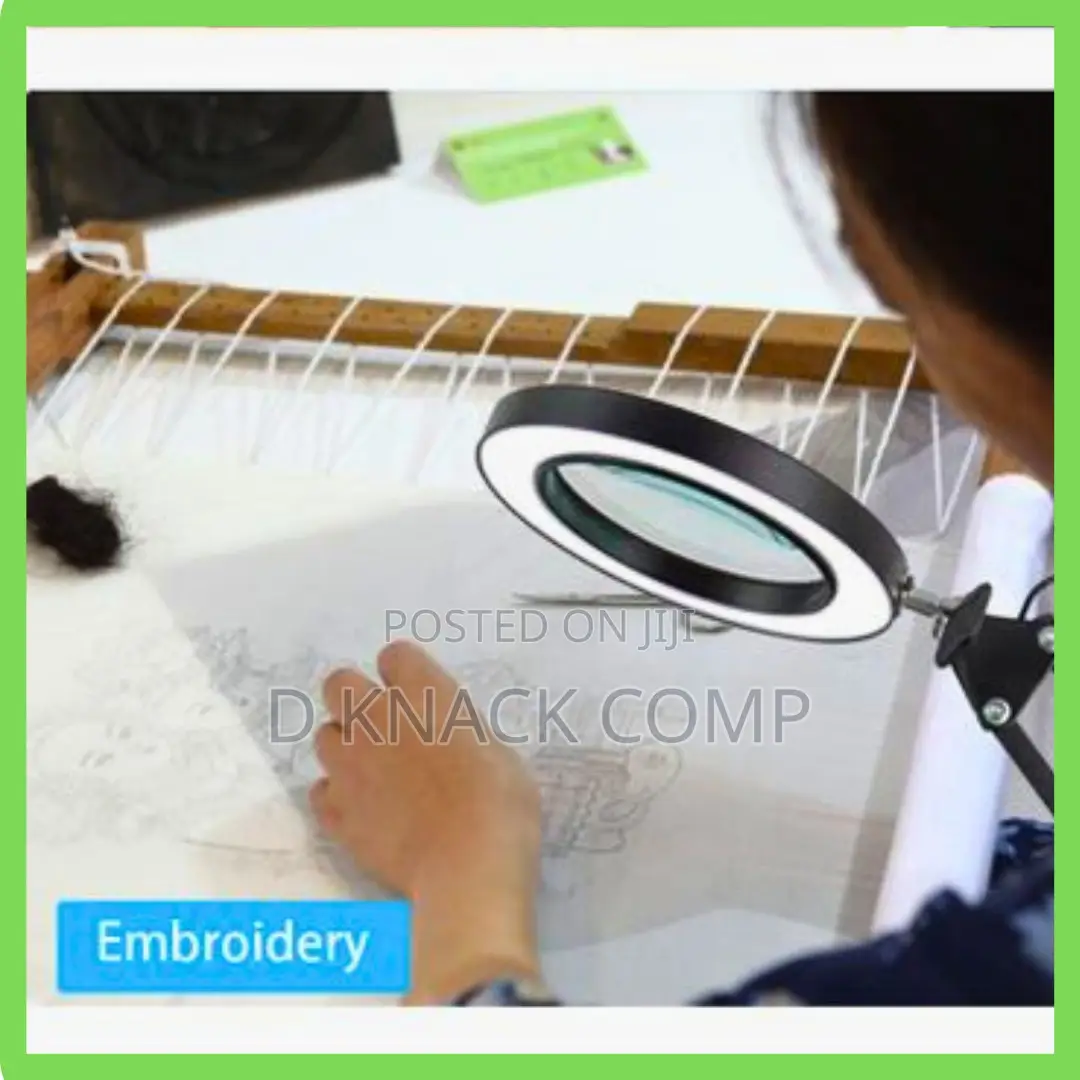 LED Adjustable Magnifier Desk Light With Clamp-8x