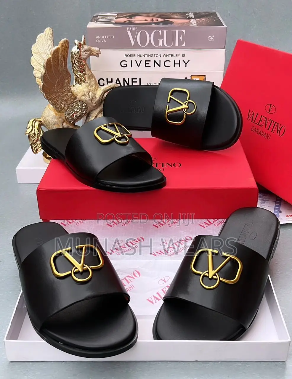 Valentino Leather Slipers