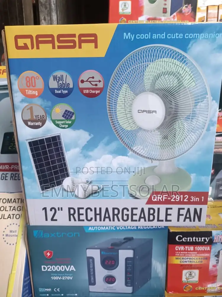 12 Inches Gasa Solar Rechargeable Fan
