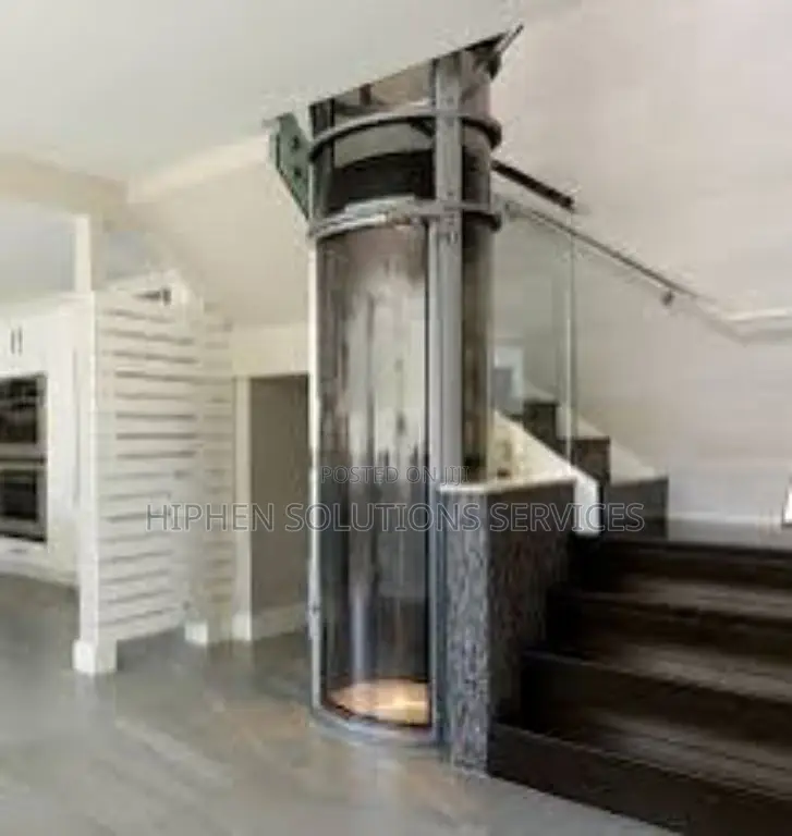 2 Floors Indoor Lift With Walls Around Hydraulic Lift