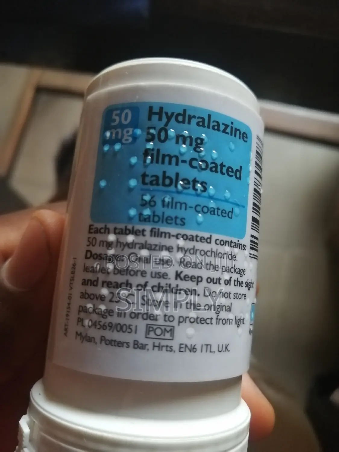Hydralazine 50mg Coated Tablet