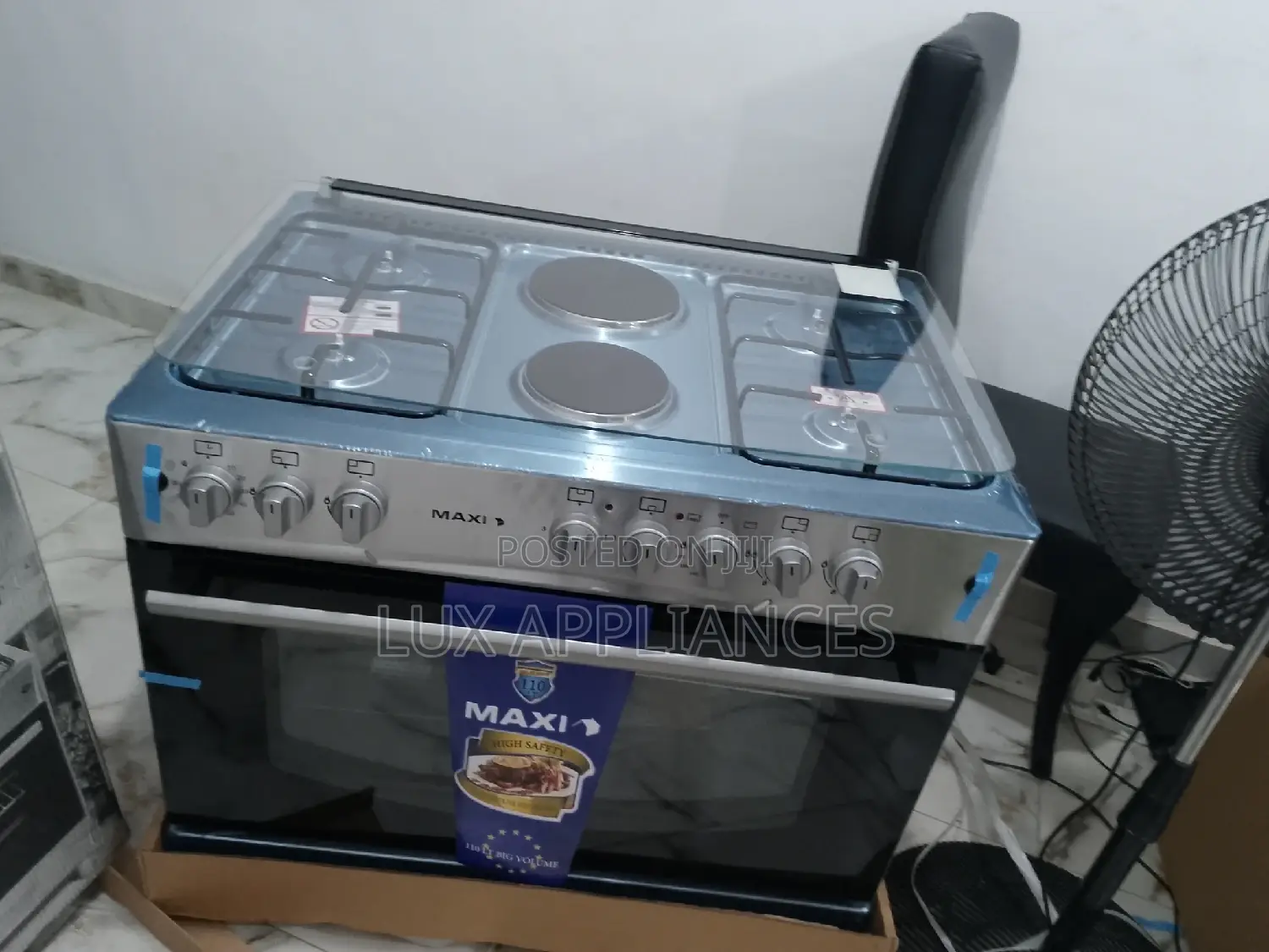 Double Oven Glass Maxi 4gas Burners