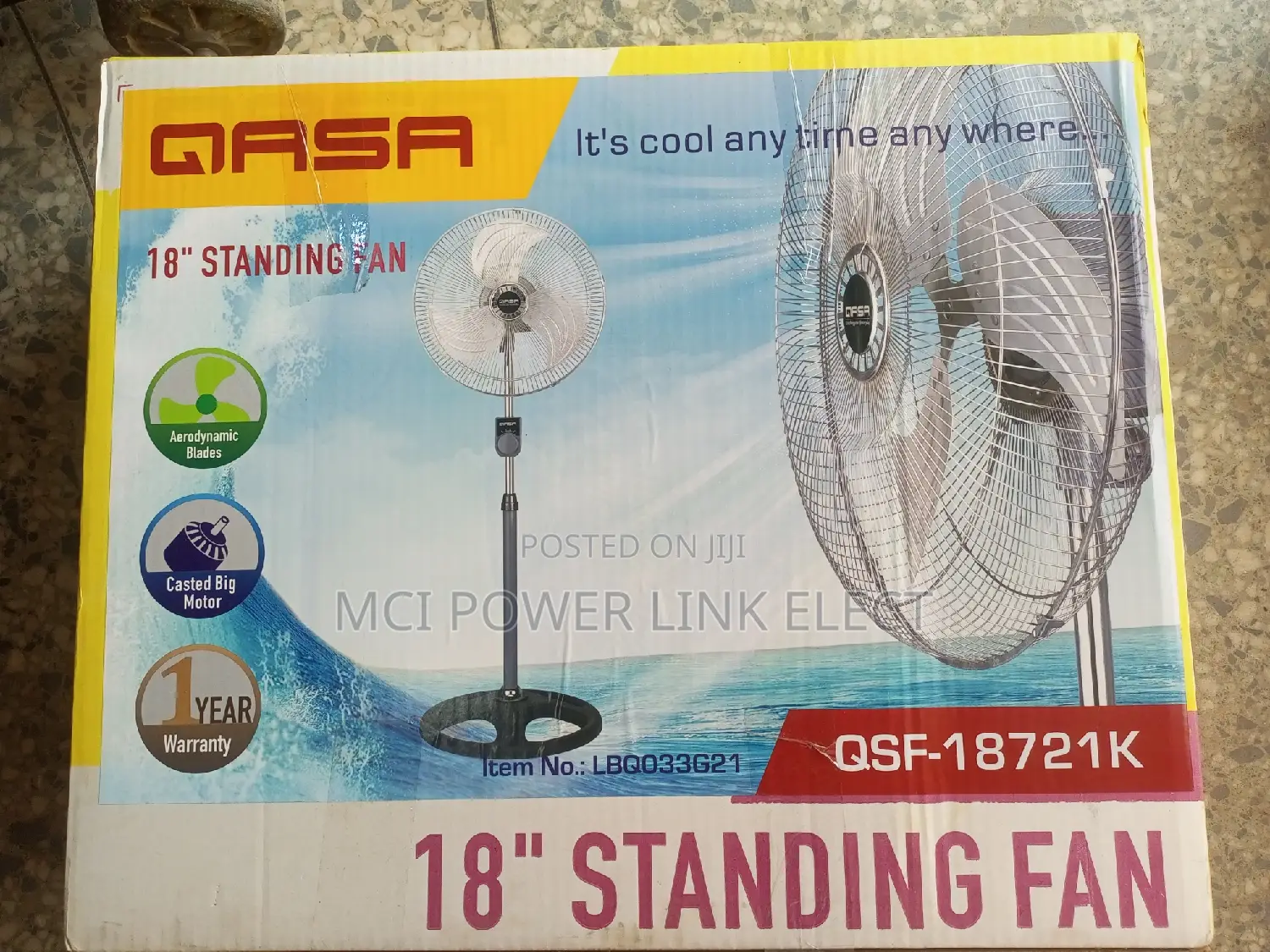 "18" Standing Fan Qasa Mini Industrial Fan