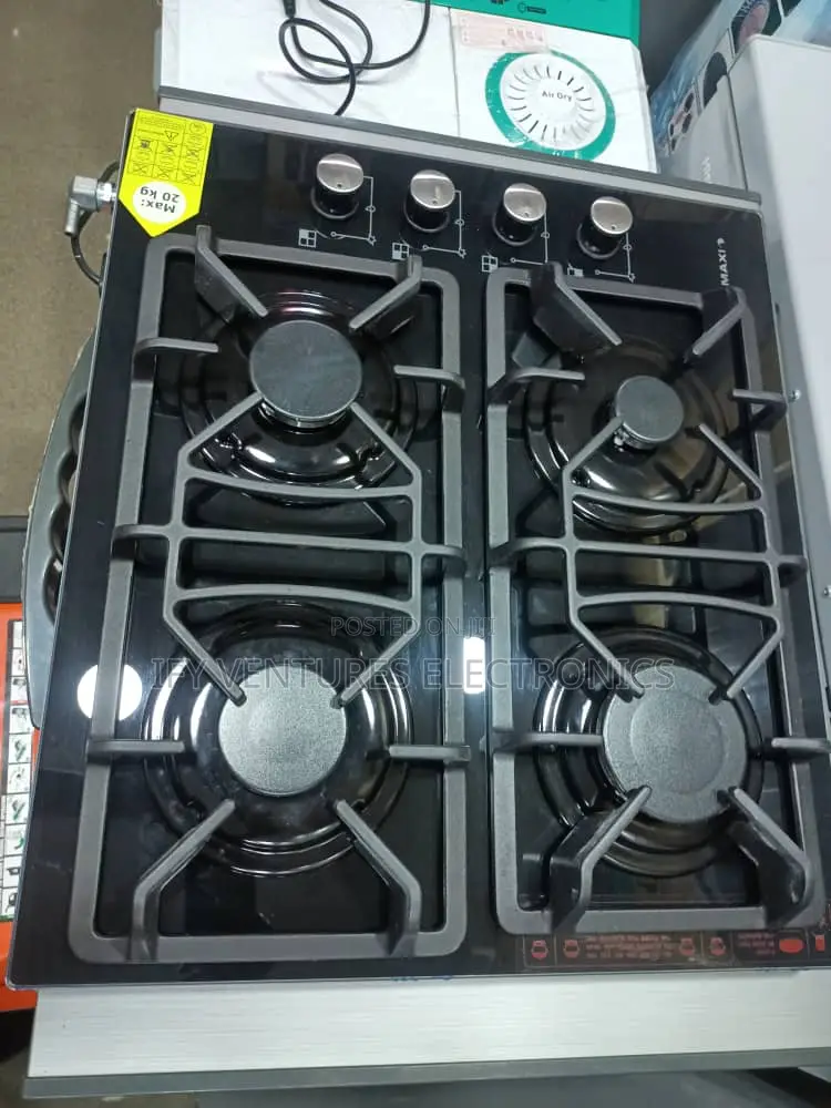 60*60 Glass Top Table Top Maxi Gas Cooker, Auto Ignition.