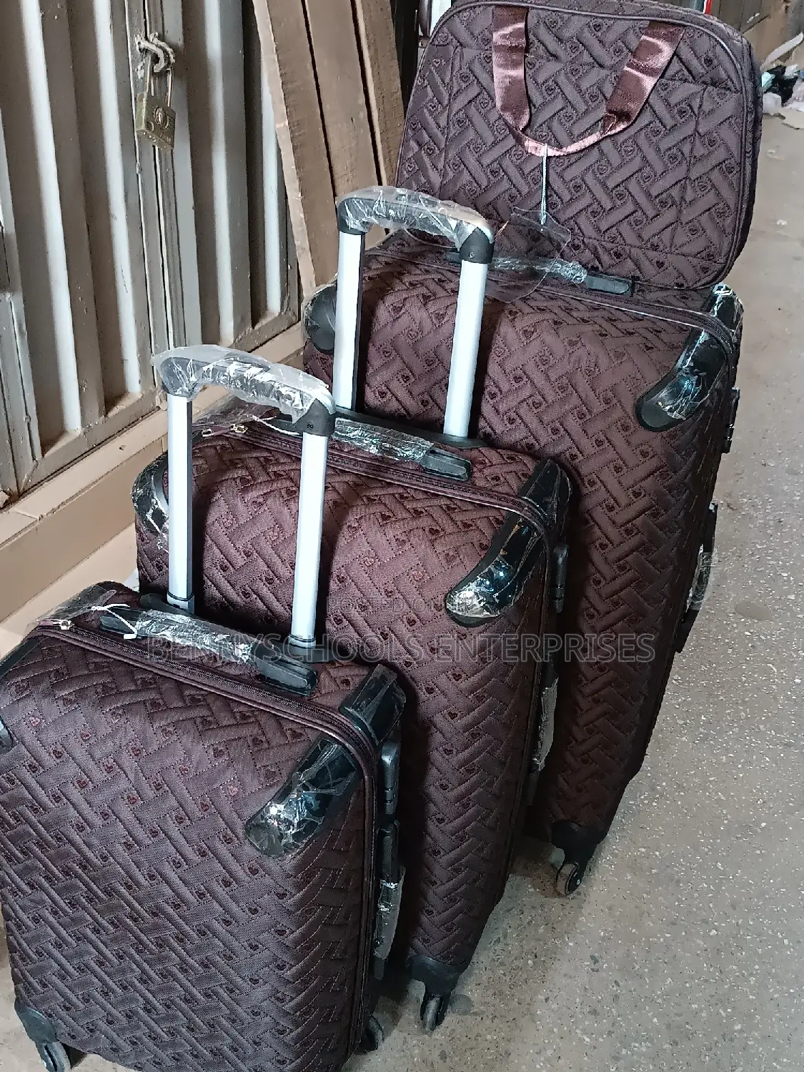 Set of 4 Brown Travelling Luggage Boxes