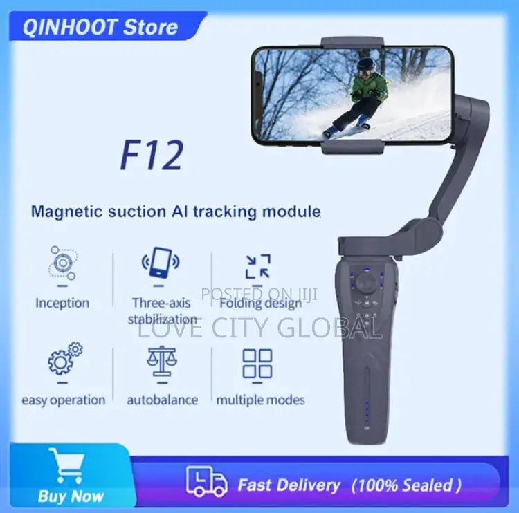 F12 3-Axis Gimbal 3600 Rotate Ai Sensor Tracking Phone,Stand