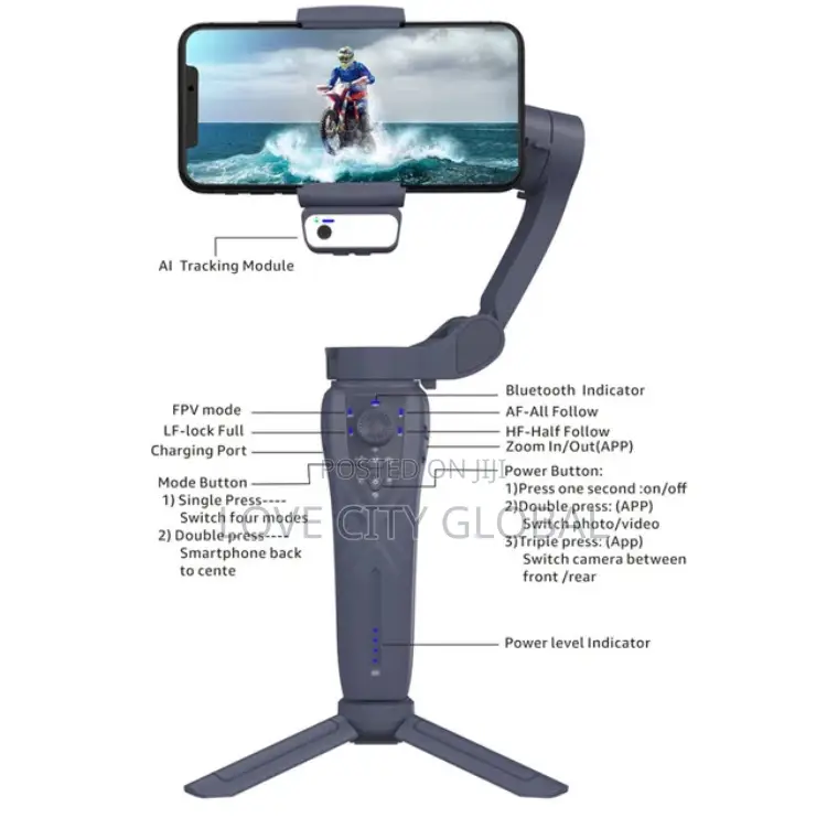 F12 3-Axis Gimbal 3600 Rotate Ai Sensor Tracking Phone,Stand