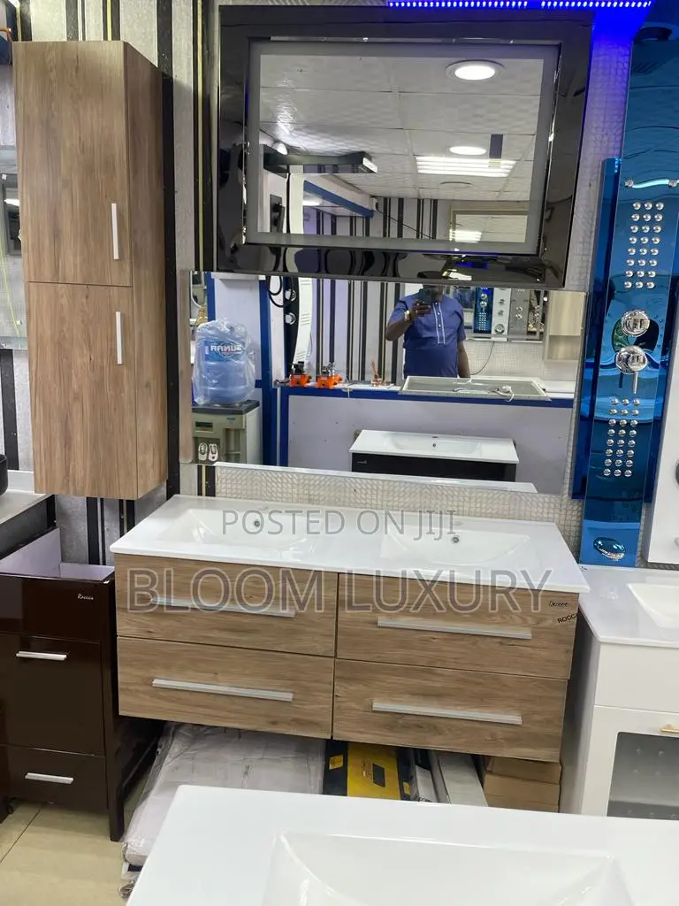 Brown Cabinet With LED Mirror