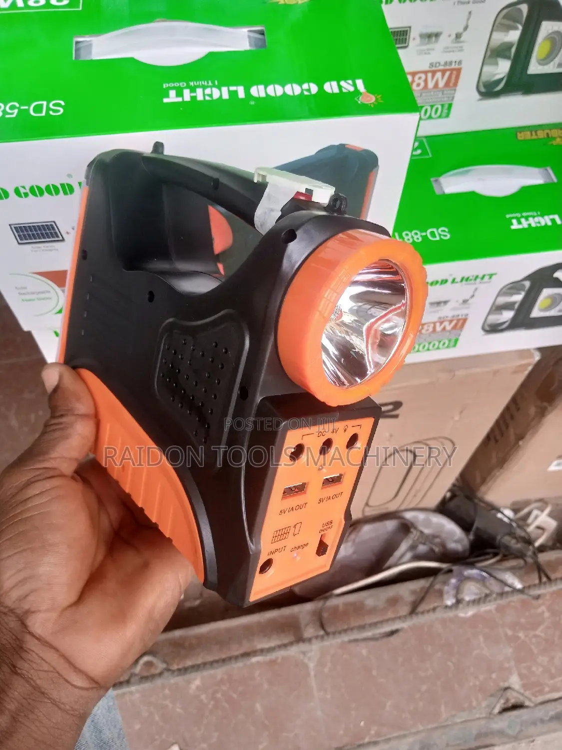 Solar Rechargeable Power Station Torch