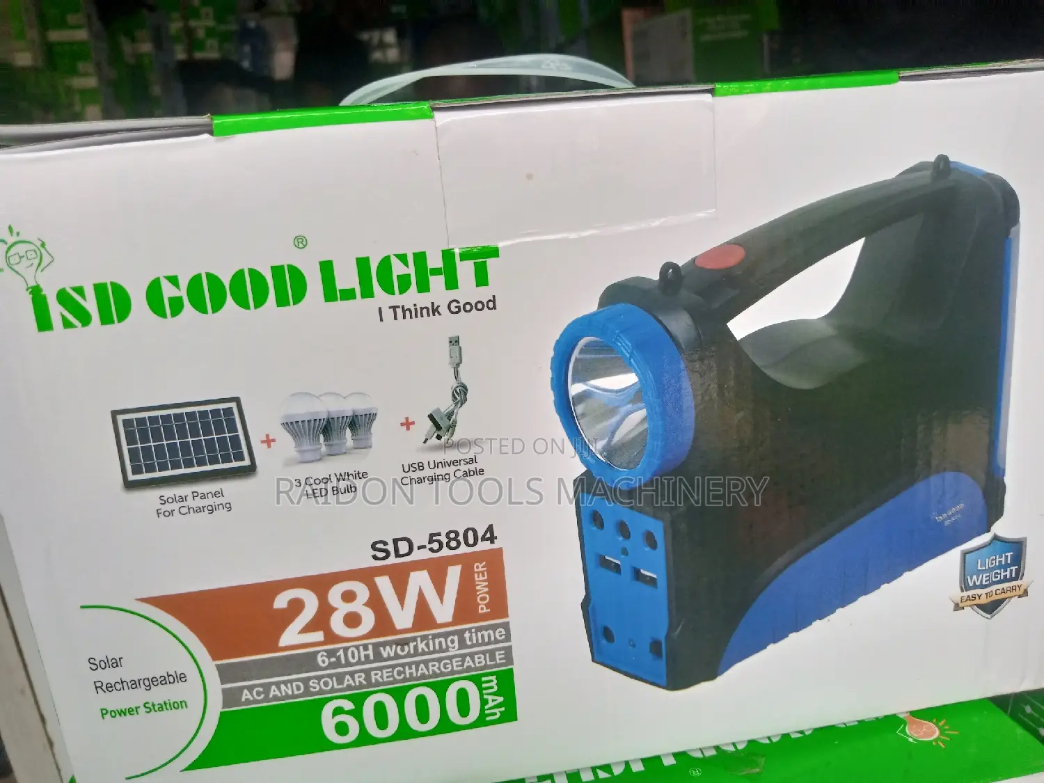 Solar Rechargeable Power Station Torch