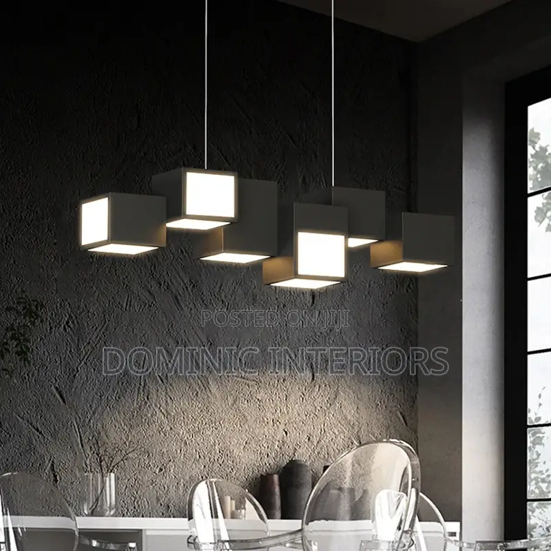 Black Square Design Hanging Chandelier