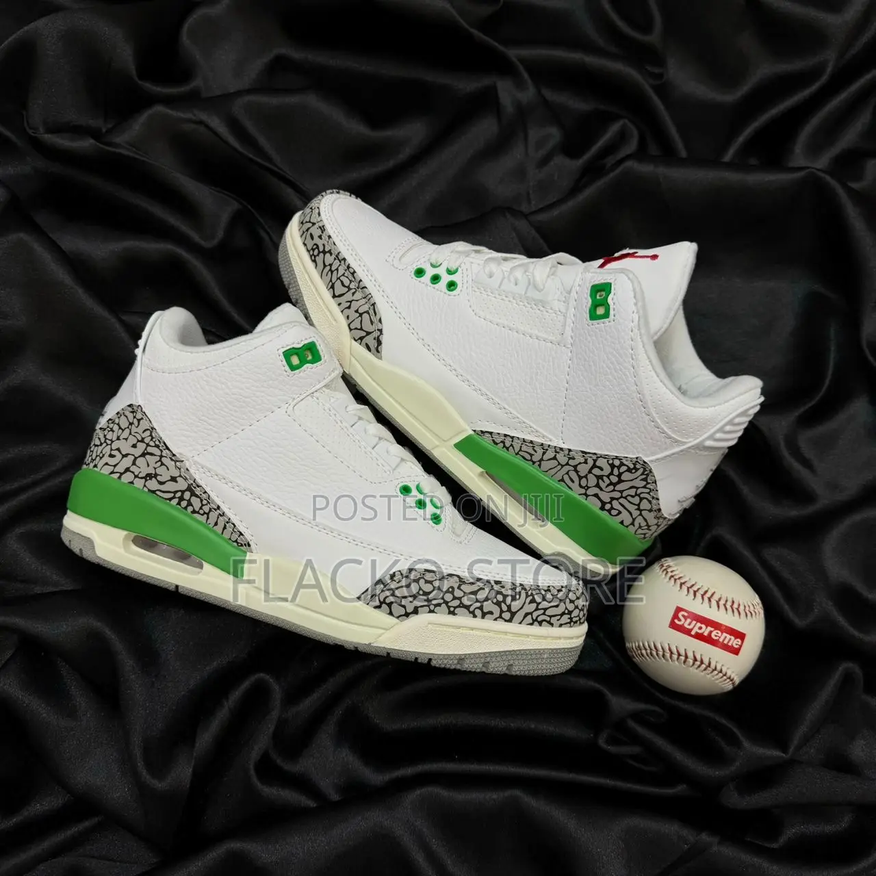 Original Air Jordan 3 Retro Lucky Green Sneakers