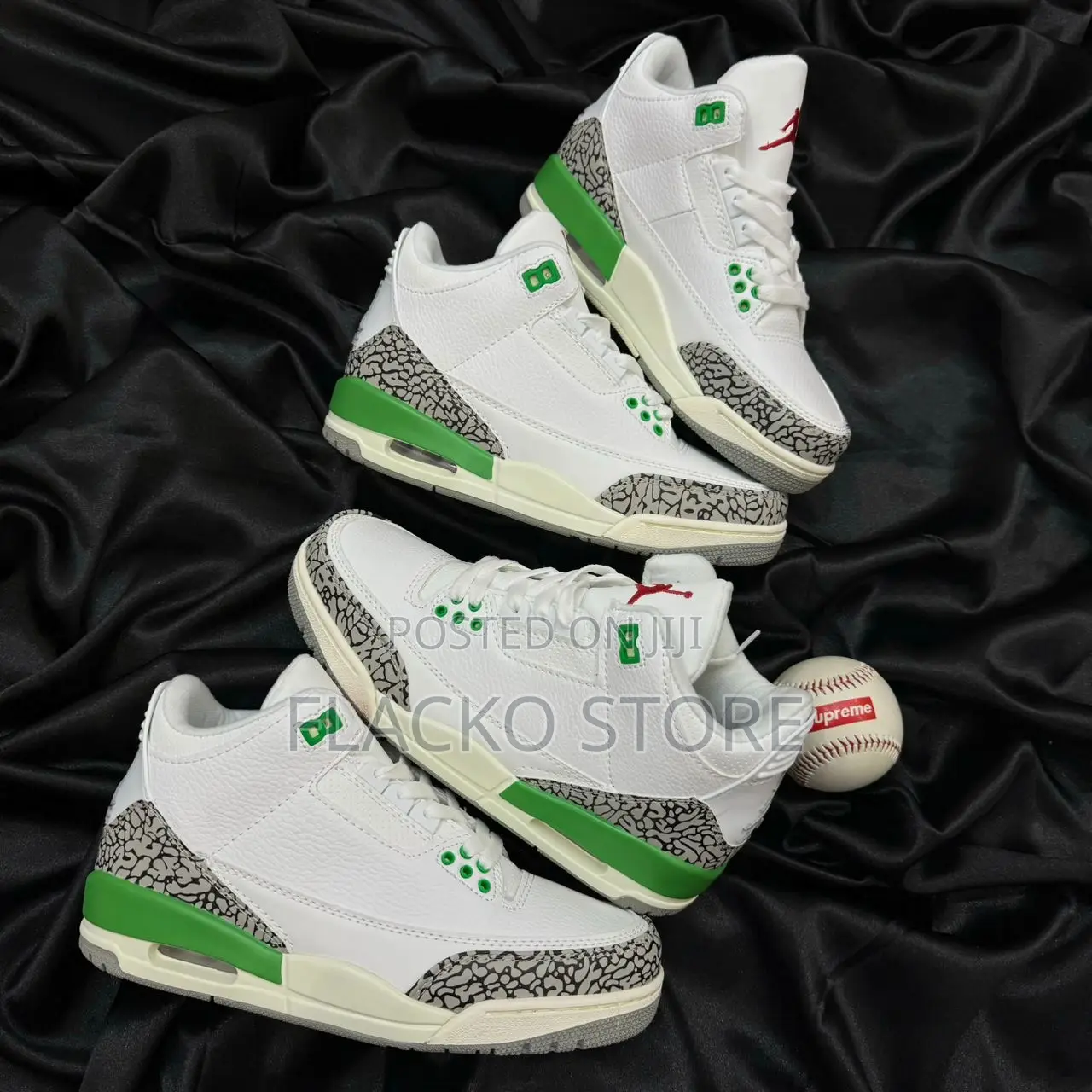 Original Air Jordan 3 Retro Lucky Green Sneakers