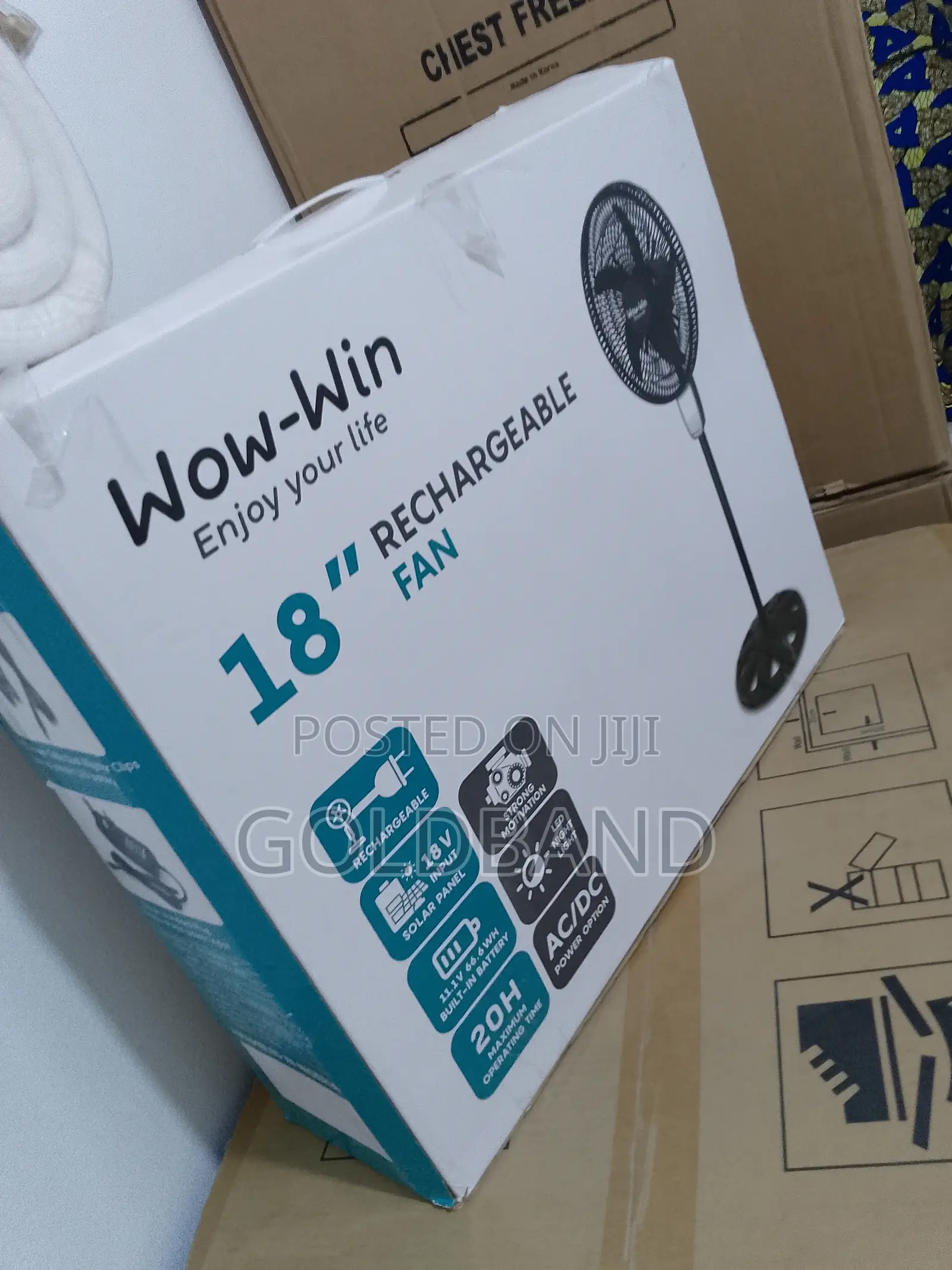Brand New 17.2" Wow-Win Rechargeable Fan