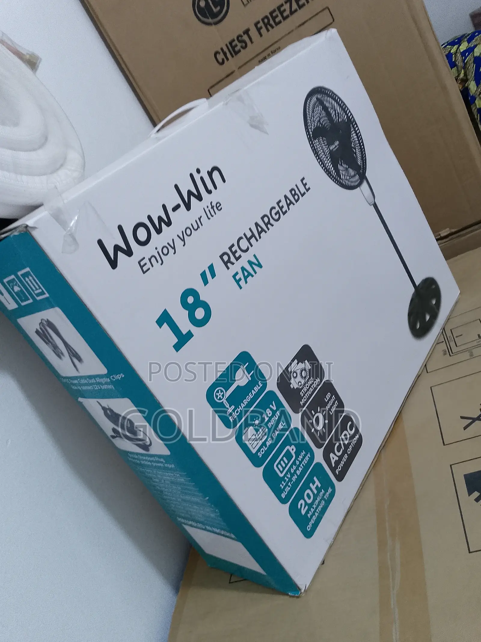 New 17.2" Wow-Win Rechargeable Fan