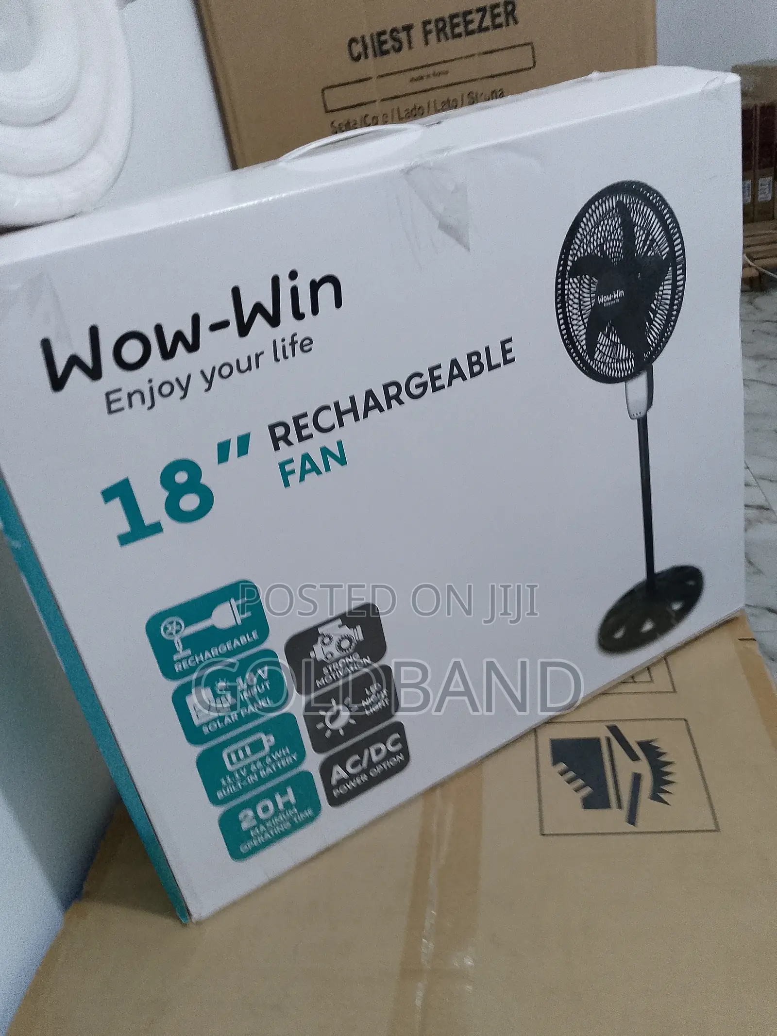 Brand New 17.2- Inches Wow-Win Rechargeable Fan
