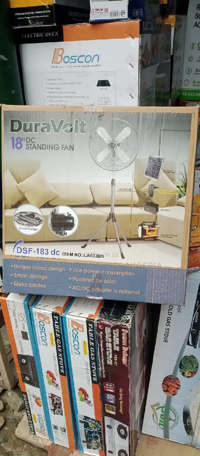 Duravolt Dc/Ac Rechargable Standing Fan 18",With Power Pack