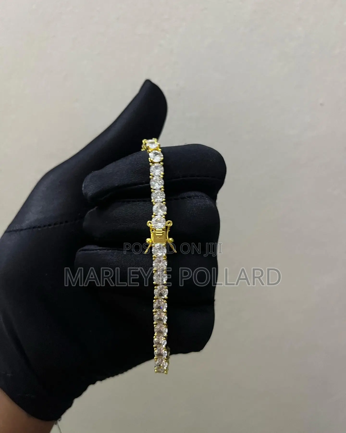 Iced Out Tennis Bracelet Chain Silver Plated