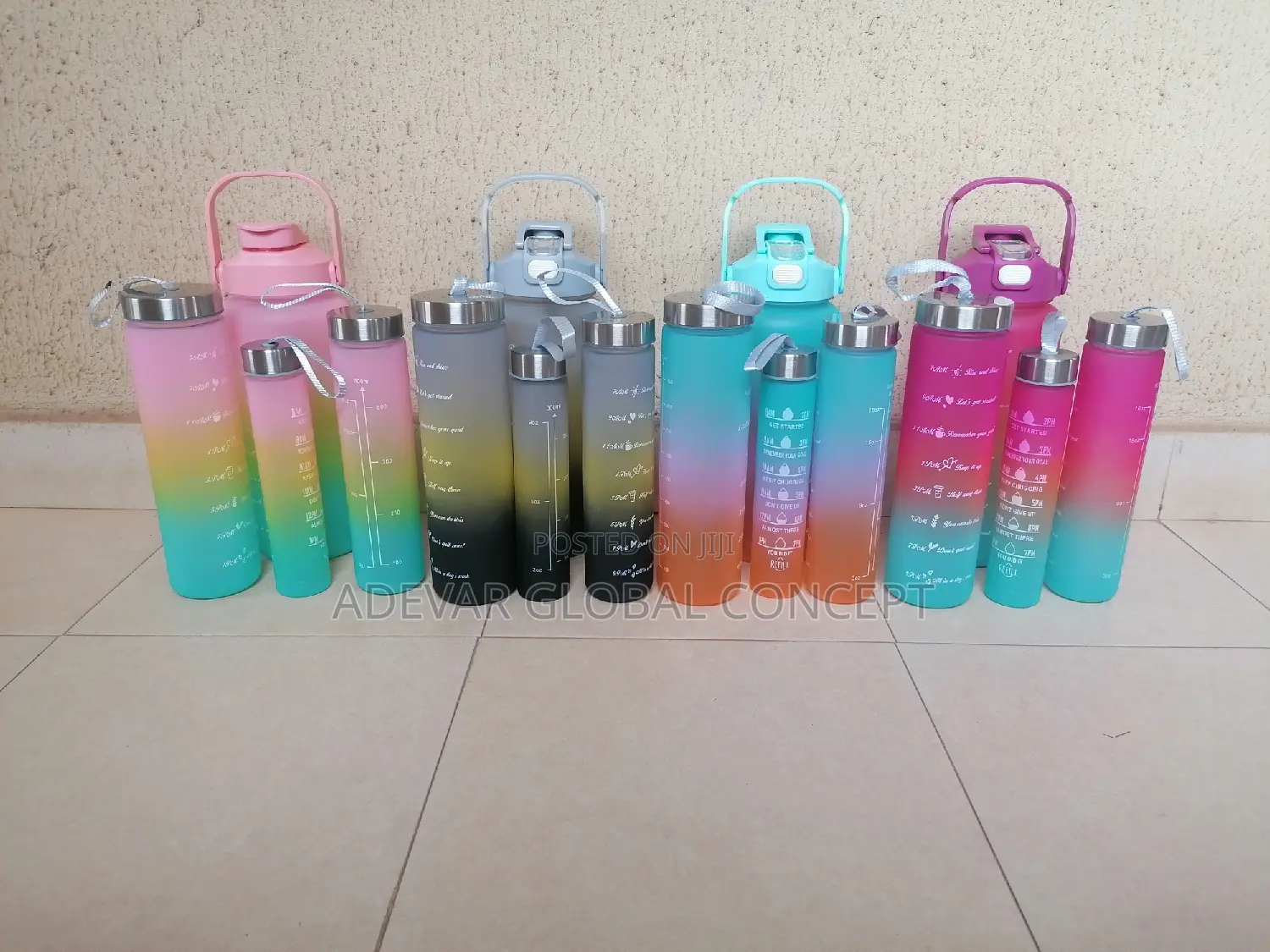 4 in 1 Inspirational Water Bottle for Kids and Adults