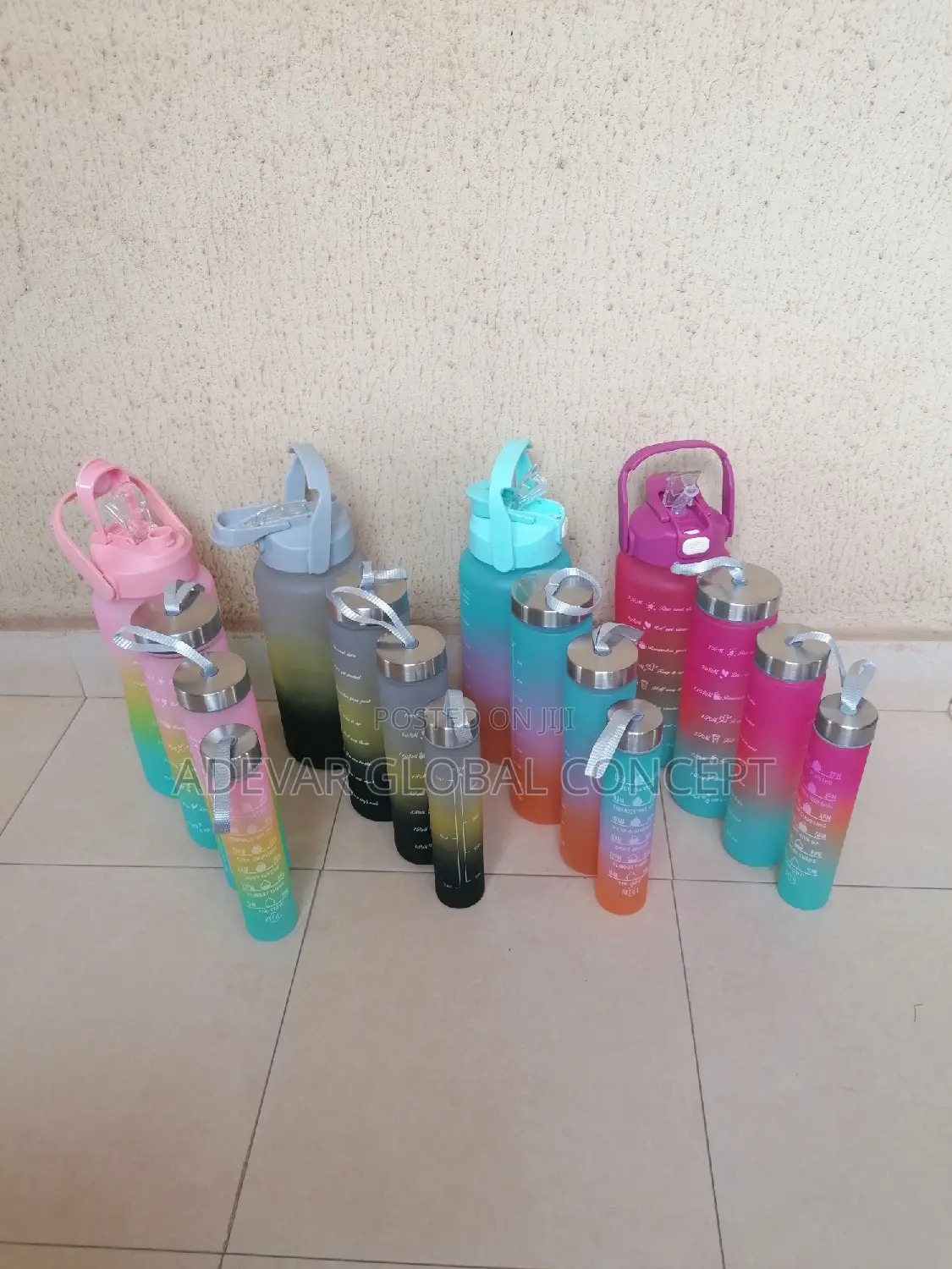 4 in 1 Motivational Water Bottles (Different Colors)