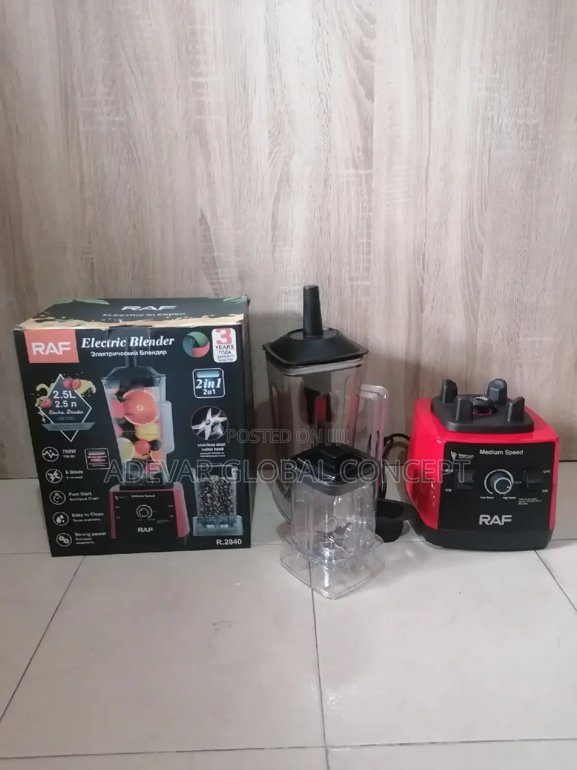 RAF 2ltr Double Cup Multipurpose Grinder Blender 700w