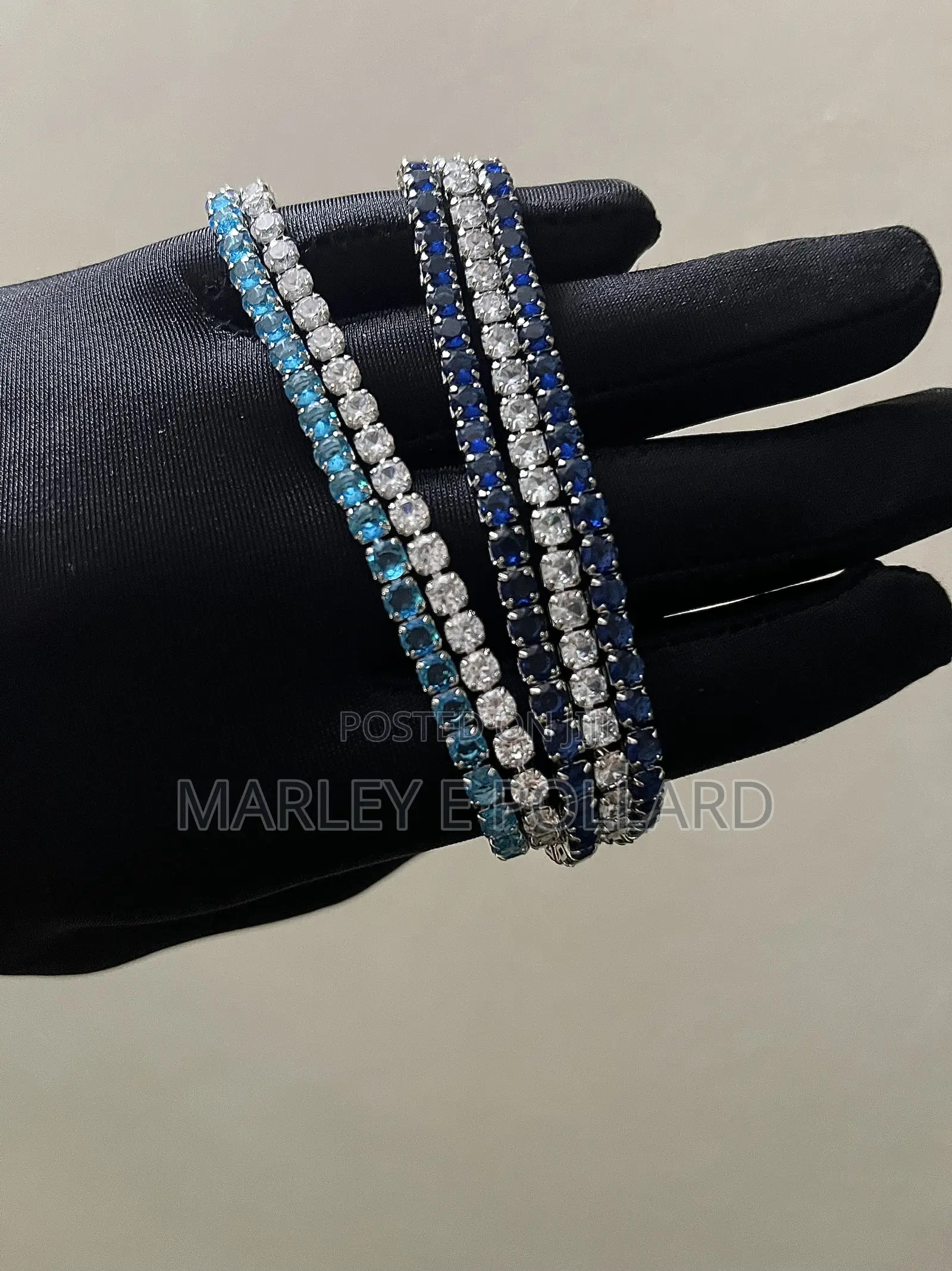 Silver Gold Cz Diamond Iced Out Tennis Color Bracelet